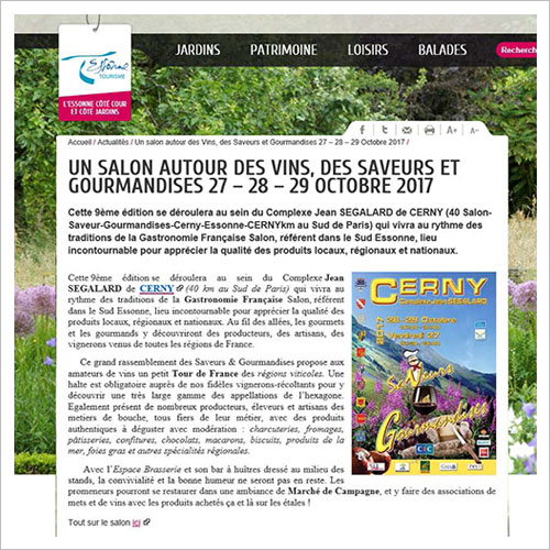 Coupure presse 2017 Essonne Tourisme